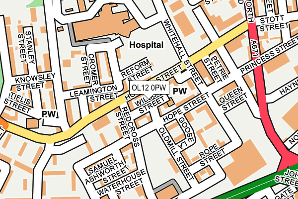 OL12 0PW map - OS OpenMap – Local (Ordnance Survey)