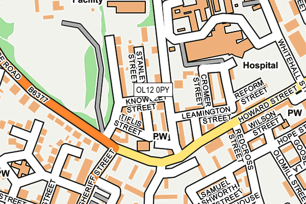 OL12 0PY map - OS OpenMap – Local (Ordnance Survey)