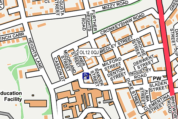 OL12 0QJ map - OS OpenMap – Local (Ordnance Survey)