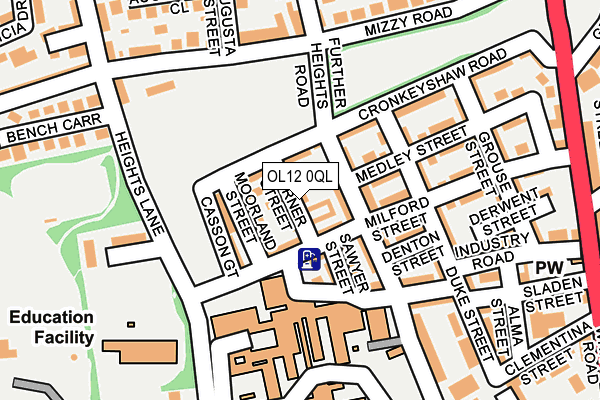 OL12 0QL map - OS OpenMap – Local (Ordnance Survey)
