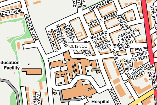 OL12 0QQ map - OS OpenMap – Local (Ordnance Survey)