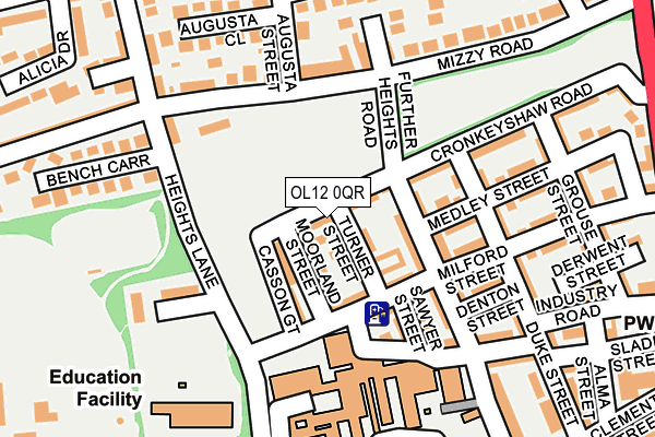 OL12 0QR map - OS OpenMap – Local (Ordnance Survey)