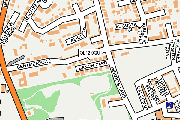 OL12 0QU map - OS OpenMap – Local (Ordnance Survey)