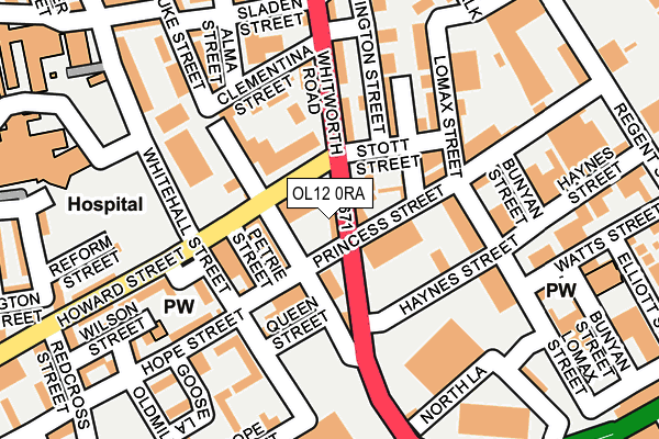 OL12 0RA map - OS OpenMap – Local (Ordnance Survey)