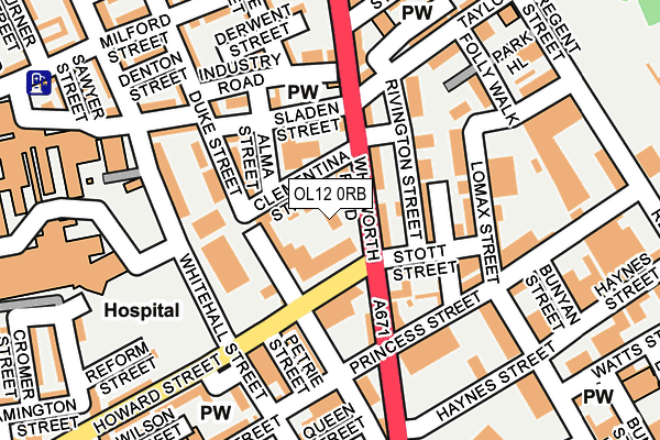 OL12 0RB map - OS OpenMap – Local (Ordnance Survey)