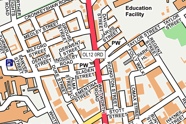 OL12 0RD map - OS OpenMap – Local (Ordnance Survey)