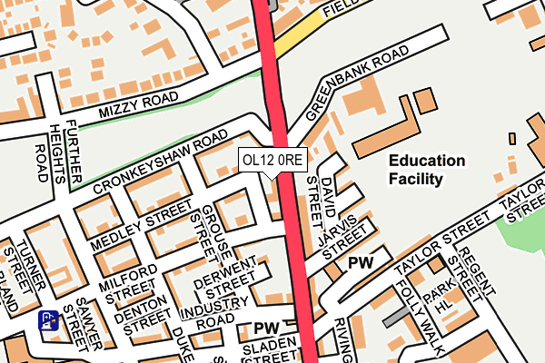 OL12 0RE map - OS OpenMap – Local (Ordnance Survey)