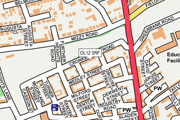OL12 0RF map - OS OpenMap – Local (Ordnance Survey)