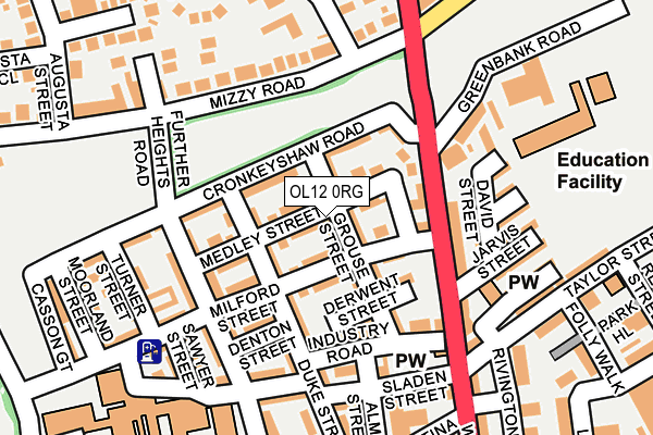 OL12 0RG map - OS OpenMap – Local (Ordnance Survey)
