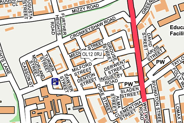 OL12 0RJ map - OS OpenMap – Local (Ordnance Survey)