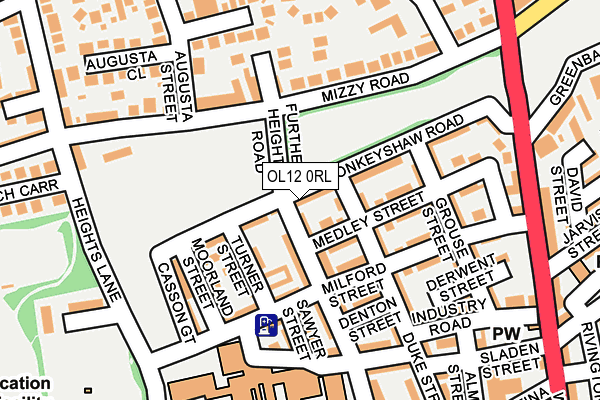 OL12 0RL map - OS OpenMap – Local (Ordnance Survey)