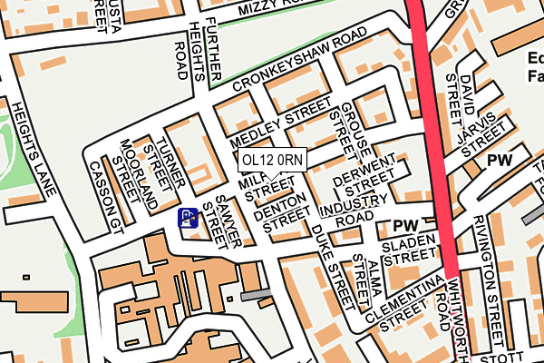 OL12 0RN map - OS OpenMap – Local (Ordnance Survey)