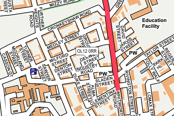 OL12 0RR map - OS OpenMap – Local (Ordnance Survey)