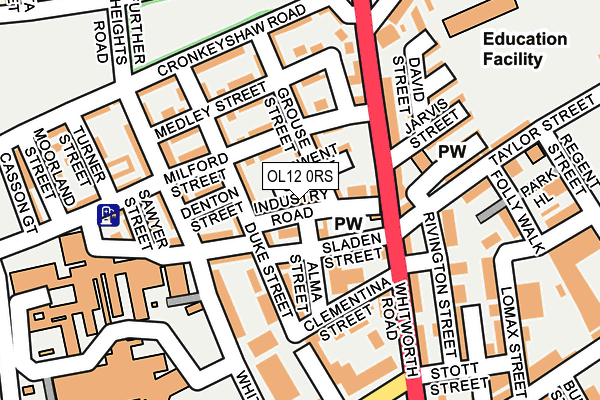 OL12 0RS map - OS OpenMap – Local (Ordnance Survey)