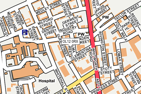 OL12 0RX map - OS OpenMap – Local (Ordnance Survey)