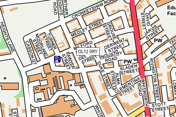 OL12 0RY map - OS OpenMap – Local (Ordnance Survey)