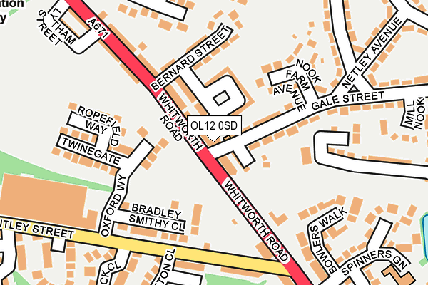 OL12 0SD map - OS OpenMap – Local (Ordnance Survey)