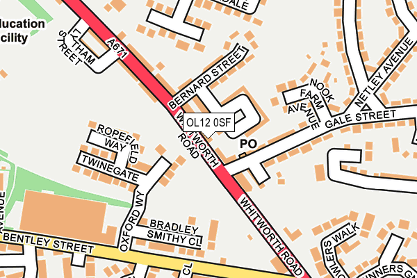 OL12 0SF map - OS OpenMap – Local (Ordnance Survey)