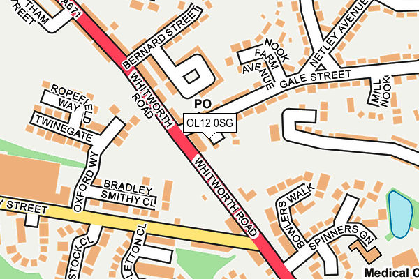 OL12 0SG map - OS OpenMap – Local (Ordnance Survey)