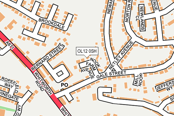 OL12 0SH map - OS OpenMap – Local (Ordnance Survey)