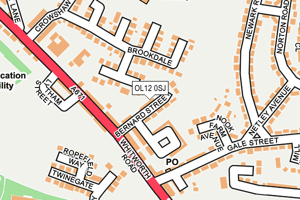 OL12 0SJ map - OS OpenMap – Local (Ordnance Survey)