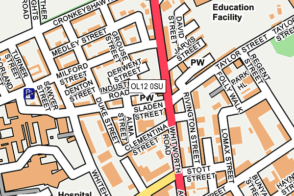 OL12 0SU map - OS OpenMap – Local (Ordnance Survey)