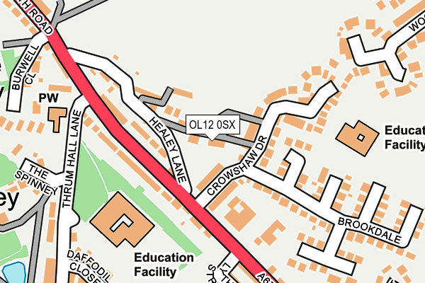 OL12 0SX map - OS OpenMap – Local (Ordnance Survey)