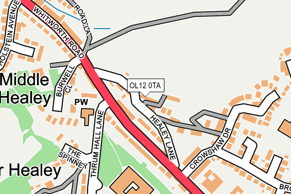 OL12 0TA map - OS OpenMap – Local (Ordnance Survey)