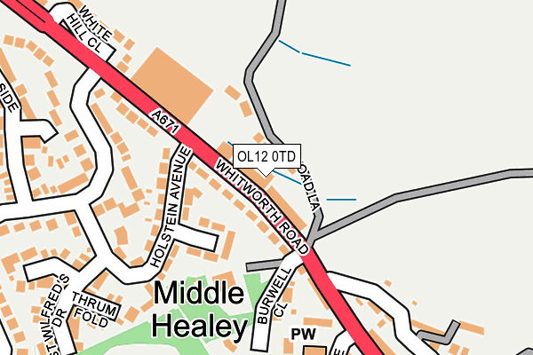 OL12 0TD map - OS OpenMap – Local (Ordnance Survey)