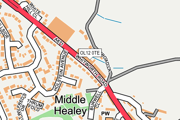 OL12 0TE map - OS OpenMap – Local (Ordnance Survey)