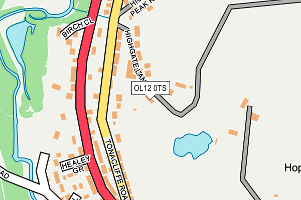 OL12 0TS map - OS OpenMap – Local (Ordnance Survey)