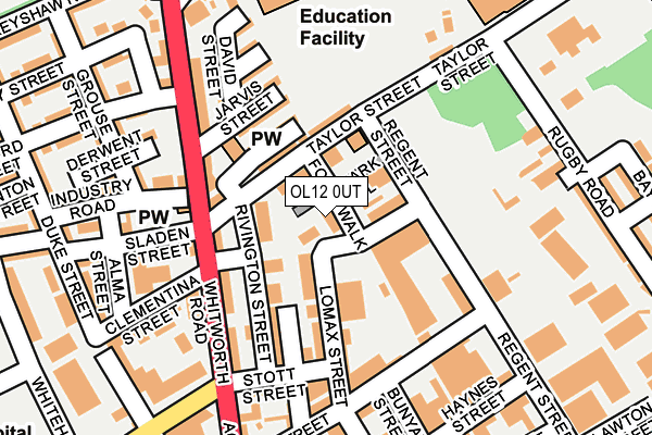 OL12 0UT map - OS OpenMap – Local (Ordnance Survey)