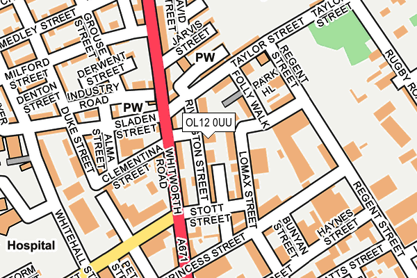 OL12 0UU map - OS OpenMap – Local (Ordnance Survey)