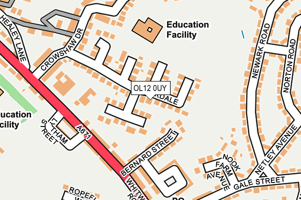 OL12 0UY map - OS OpenMap – Local (Ordnance Survey)