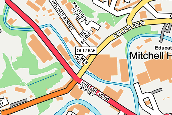 OL12 6AF map - OS OpenMap – Local (Ordnance Survey)