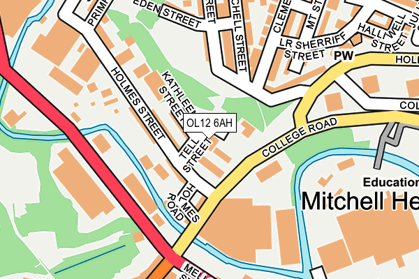 OL12 6AH map - OS OpenMap – Local (Ordnance Survey)