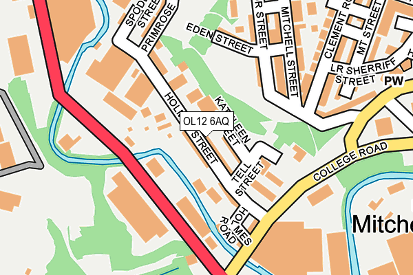 OL12 6AQ map - OS OpenMap – Local (Ordnance Survey)