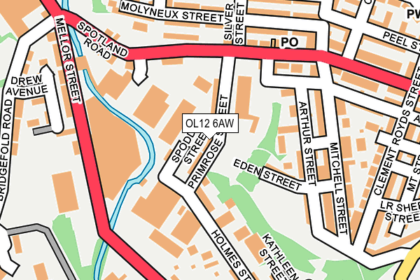 OL12 6AW map - OS OpenMap – Local (Ordnance Survey)