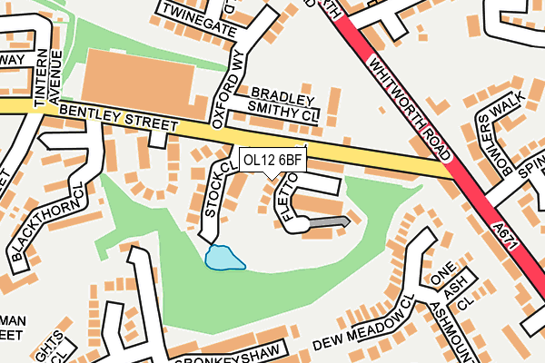 OL12 6BF map - OS OpenMap – Local (Ordnance Survey)