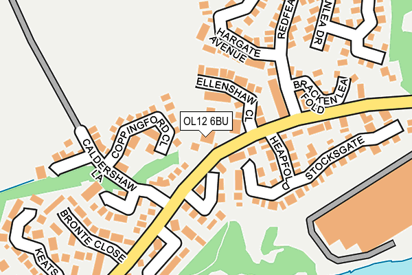 OL12 6BU map - OS OpenMap – Local (Ordnance Survey)