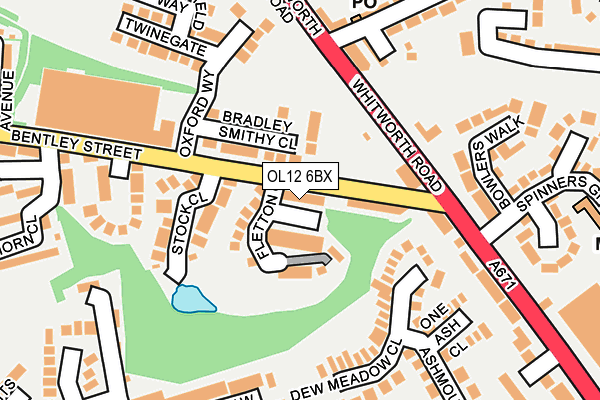 OL12 6BX map - OS OpenMap – Local (Ordnance Survey)