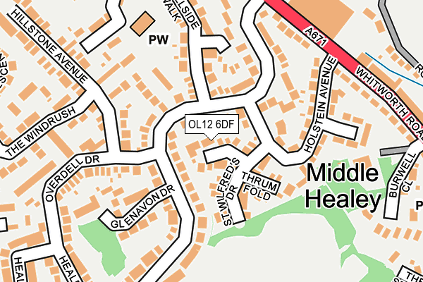 OL12 6DF map - OS OpenMap – Local (Ordnance Survey)