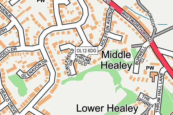 OL12 6DG map - OS OpenMap – Local (Ordnance Survey)