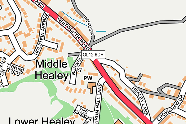 OL12 6DH map - OS OpenMap – Local (Ordnance Survey)