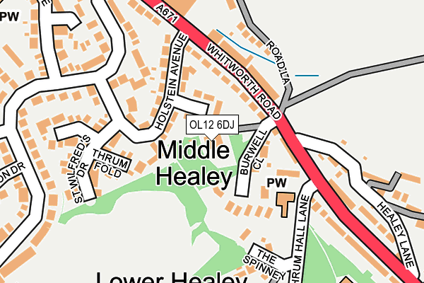 OL12 6DJ map - OS OpenMap – Local (Ordnance Survey)