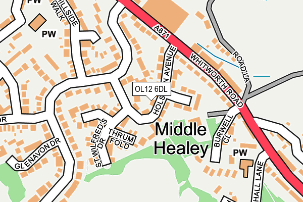 OL12 6DL map - OS OpenMap – Local (Ordnance Survey)