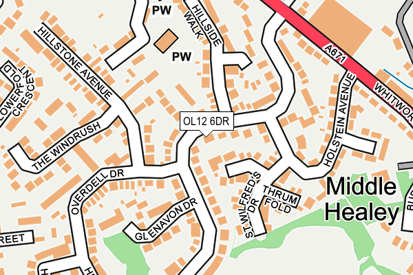 OL12 6DR map - OS OpenMap – Local (Ordnance Survey)