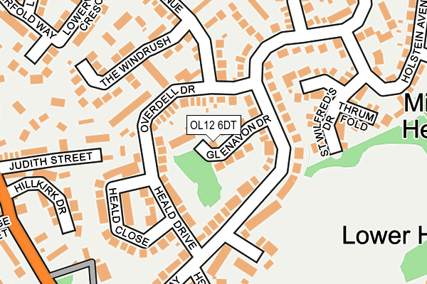 OL12 6DT map - OS OpenMap – Local (Ordnance Survey)
