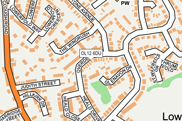 OL12 6DU map - OS OpenMap – Local (Ordnance Survey)