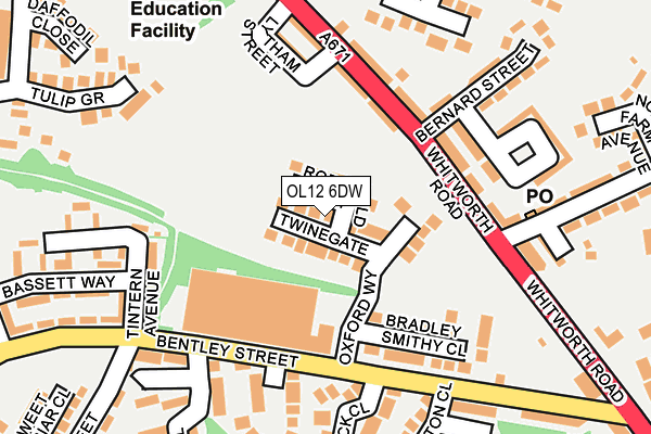 OL12 6DW map - OS OpenMap – Local (Ordnance Survey)